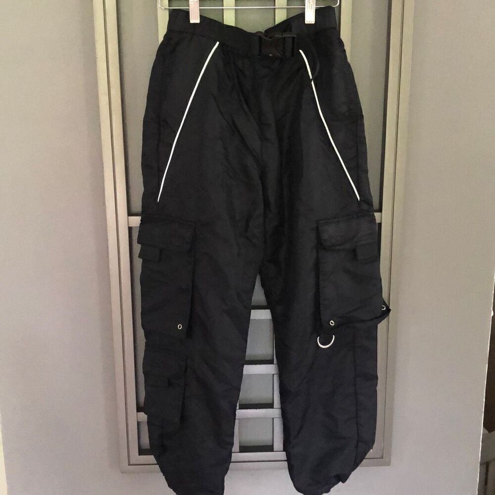 Urban Outfitters Black nylon cargo pants hip-hop pants size XS